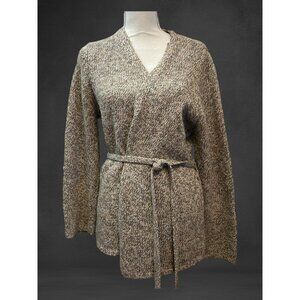 ISDA & Co Neutral Wool Cashmere Cozy Belted Cardigan Sweater Size M
